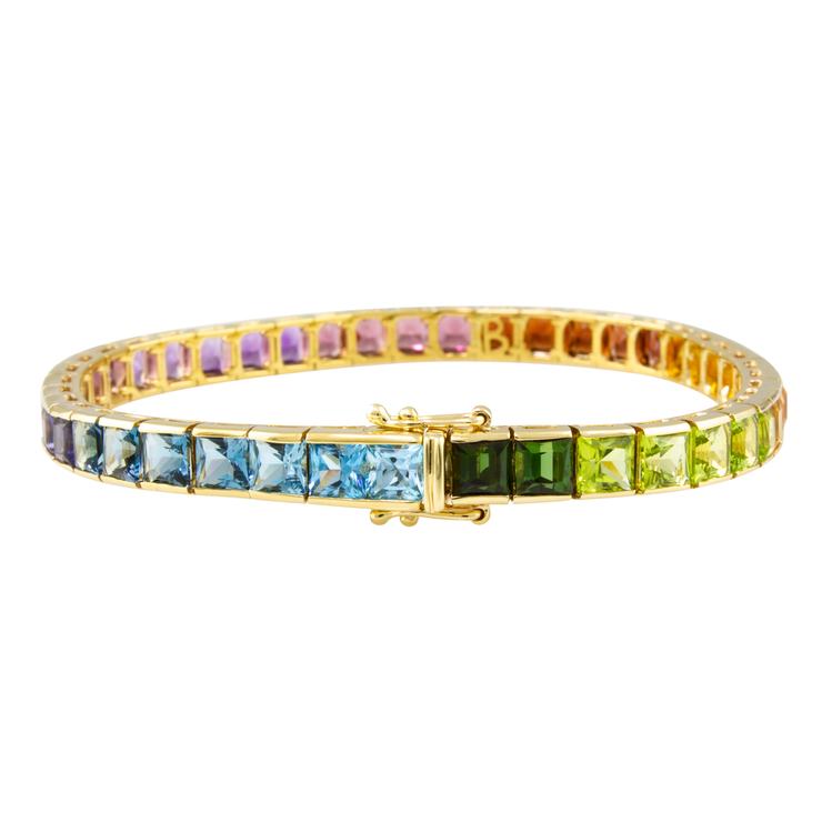 BELLARRI 14k Yellow Gold 15.63ctw Multi-Gem Tennis Bracelet