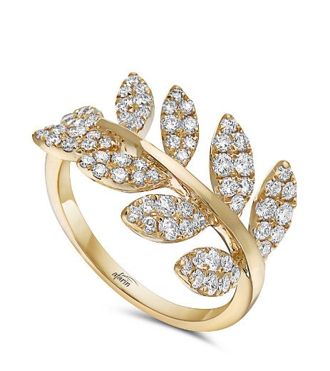 18k Yellow Gold 0.88ctw Contemporary Diamond Ring