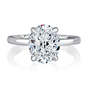 A. JAFFE 18k White Gold Hidden-Halo 0.08ctw Round Diamond Engagement Ring