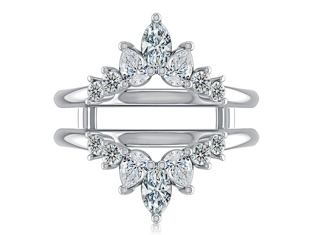 A. JAFFE 14k White Gold 0.98ctw Diamond Ring Guard