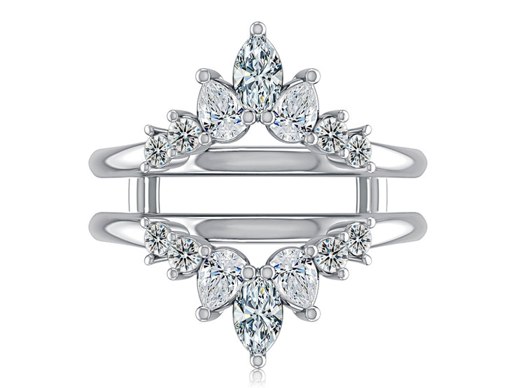 A. JAFFE 14k White Gold 0.98ctw Diamond Ring Guard