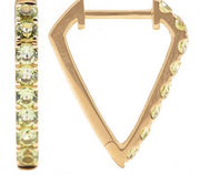 14k Yellow Gold Peridot 0.53ctw Huggie Earrings