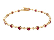 DILAMANI 14k Yellow Gold 3.91ctw Ruby Bezel Line Bracelet