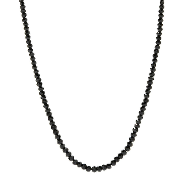 SAMUEL B. Sterling Silver Black Spinel Bead Necklace