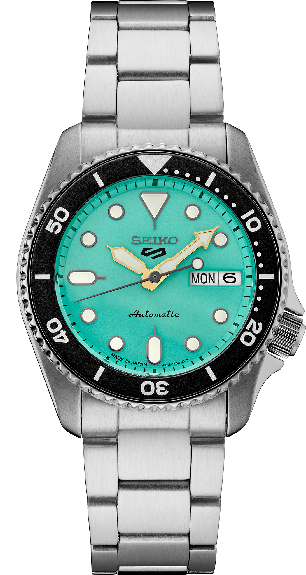 SEIKO 5 SPORTS 自動巻き時計 SRP203K1 Seiko 5 Sports Automatic Divers Blue Ion-plated Bezel Men's