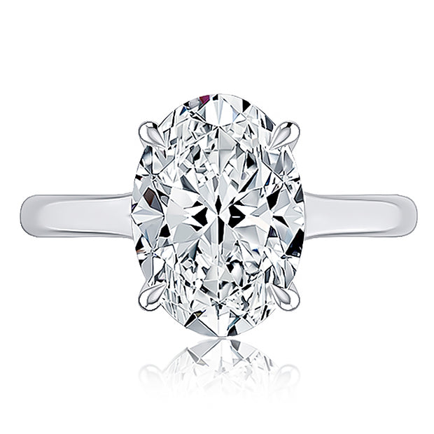 A. JAFFE 18k White Gold Split-Shank 0.09ctw Round Diamond Engagement Ring