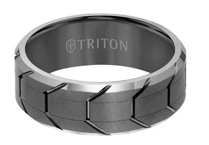 TRITON Mens Tungsten Wedding Band