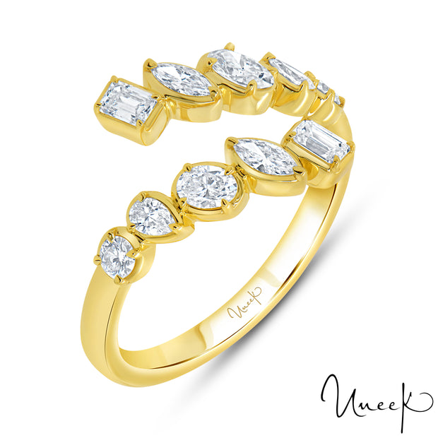 18k Yellow Gold 0.73ctw Bypass Diamond Ring