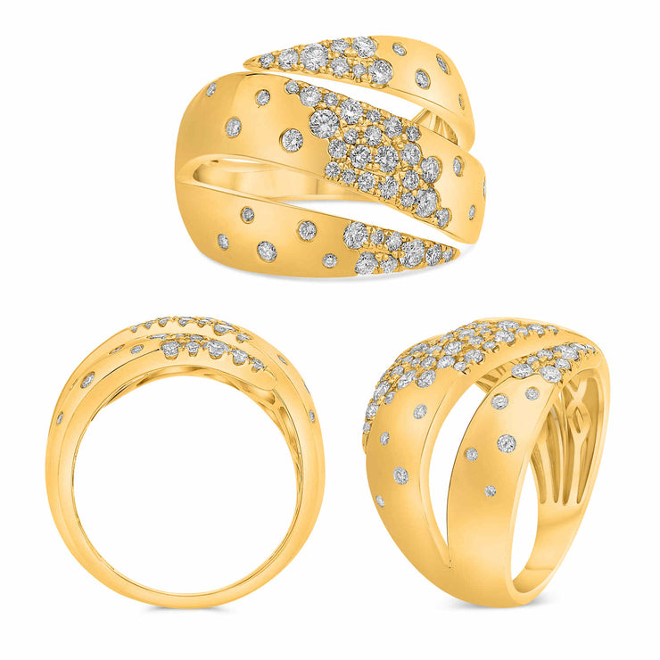 14k Yellow Gold 0.75ctw Pave Diamond Ring