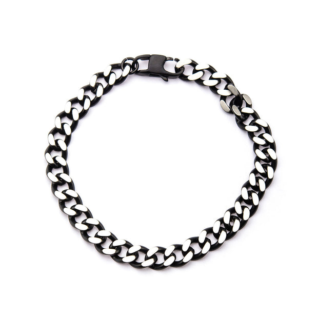 Black IP Diamond Cut Chain Bracelet