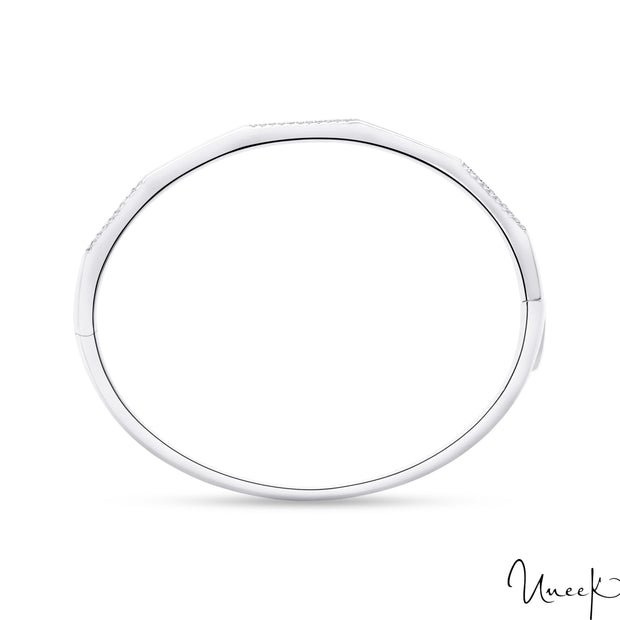 14k White Gold 0.23ctw Diamond Bangle Bracelet
