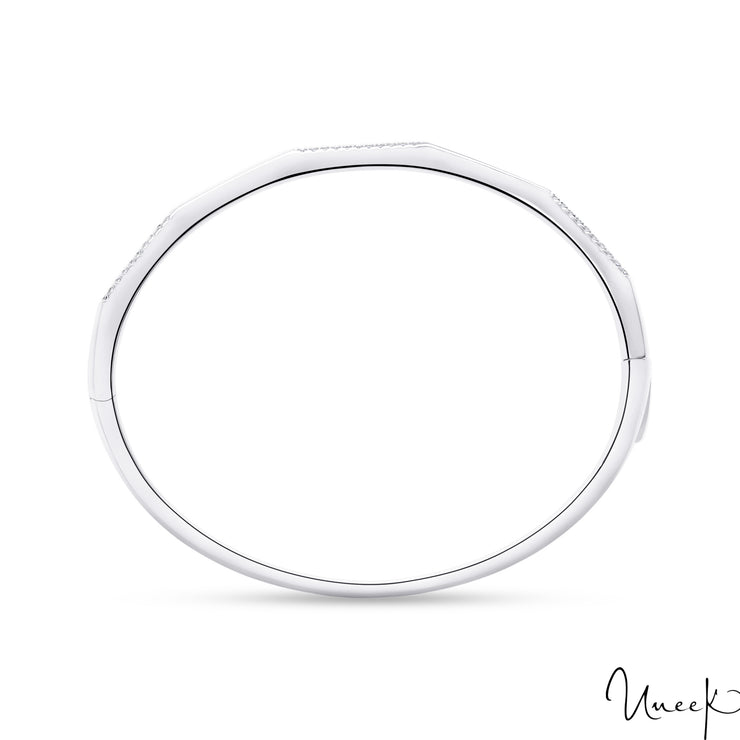 14k White Gold 0.23ctw Diamond Bangle Bracelet