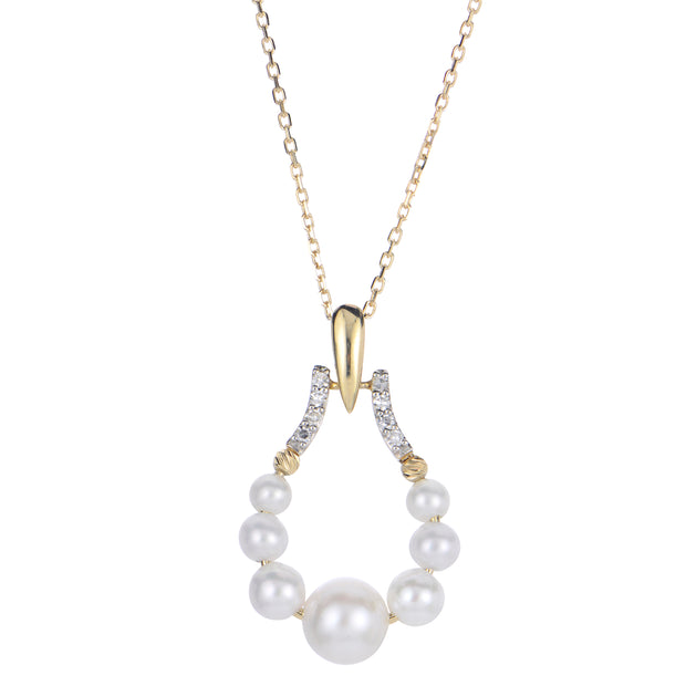 14k Yellow Gold Freshwater Cultured Pearl Fashion Necklace