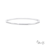 14k White Gold 0.23ctw Diamond Bangle Bracelet