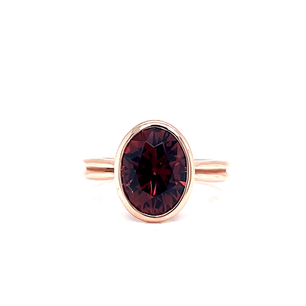 14k Rose Gold 3.40ctw Tourmaline Contemporary Ring