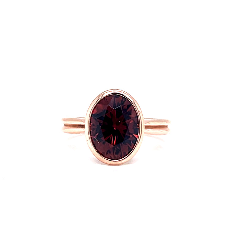 14k Rose Gold 3.40ctw Tourmaline Contemporary Ring