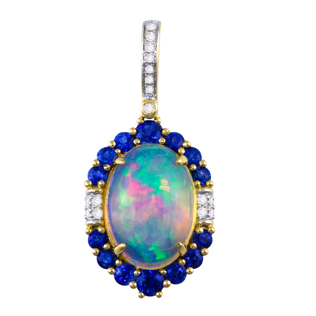 BELLARRI 14k Yellow Gold 3.20ctw Opal Drop Pendant