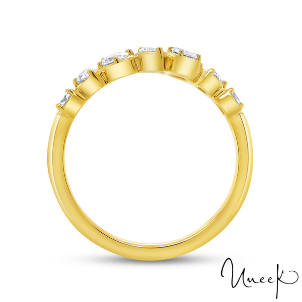 18k Yellow Gold 0.73ctw Bypass Diamond Ring