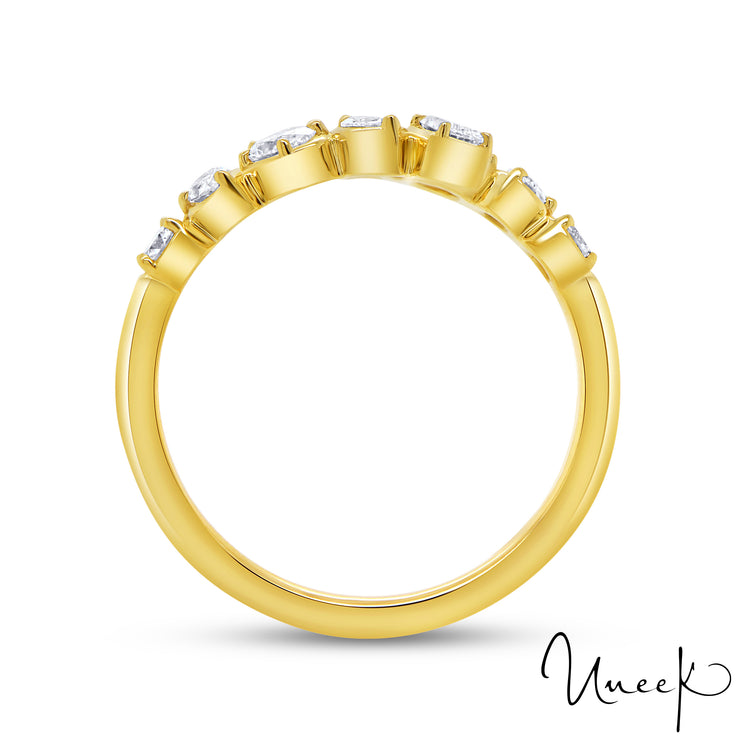 18k Yellow Gold 0.73ctw Bypass Diamond Ring