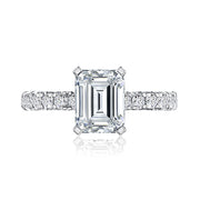 A. JAFFE 18k White Gold Hidden-Halo 0.38ctw Round Diamond Engagement Ring