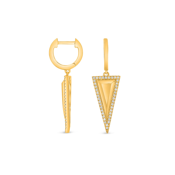 14k Yellow Gold 0.18ctw Drop Diamond Earrings