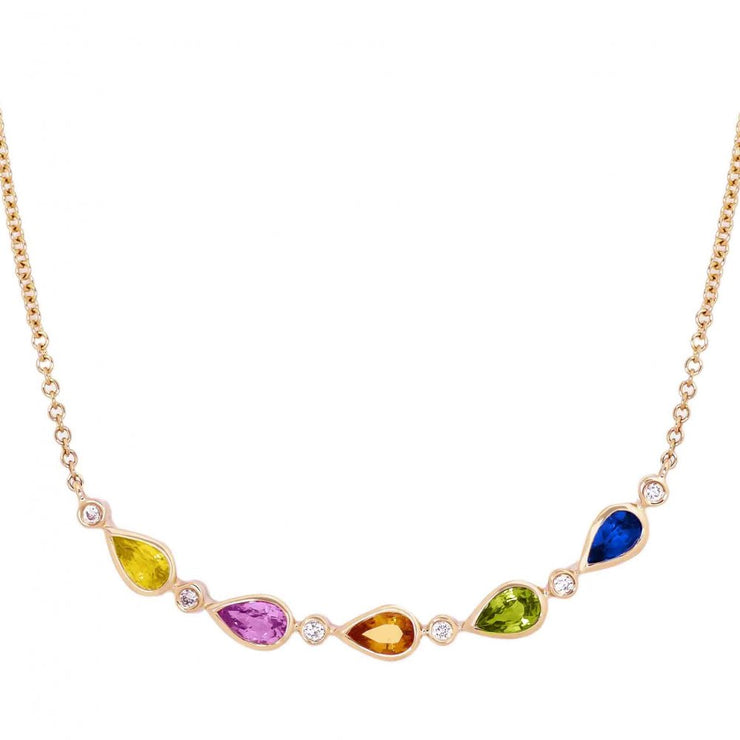 BELLARRI 14k Yellow Gold 1.39ctw Sapphire Cable Necklace