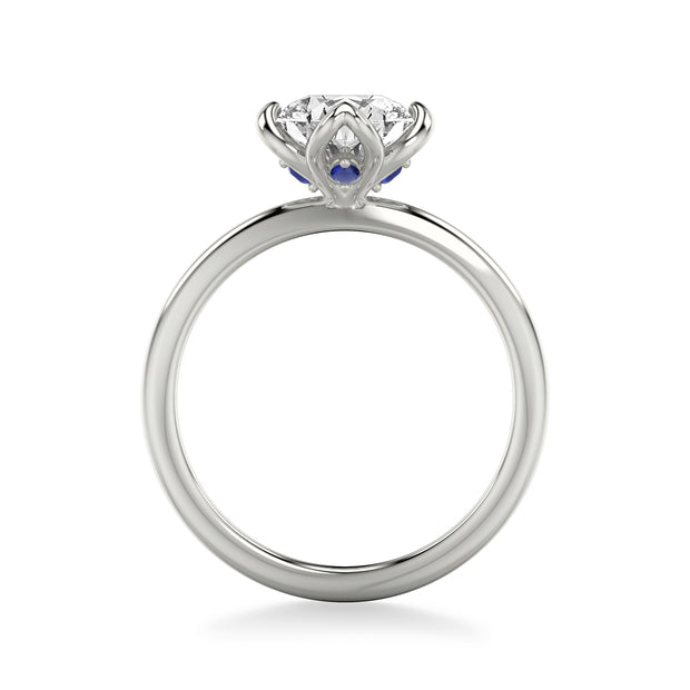 14K Contemporary Floral Diamond Engagement Ring